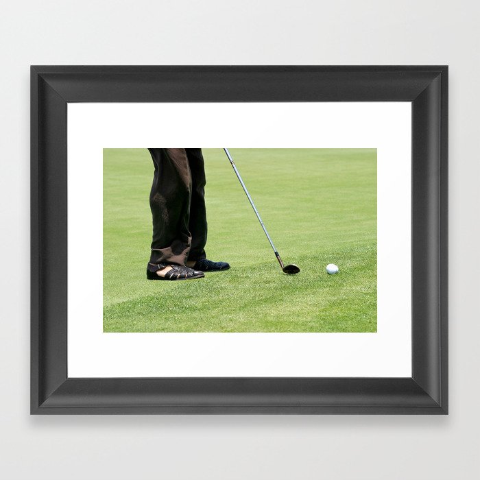Golf Feet On The Green Framed Art Print