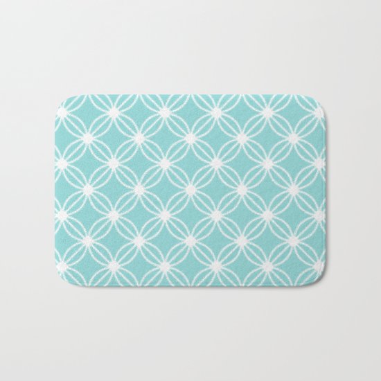 Abstract Circle Dots Mint Bath Mat