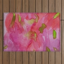 Pink Purple Dream Abstract Watercolor Outdoor Rug