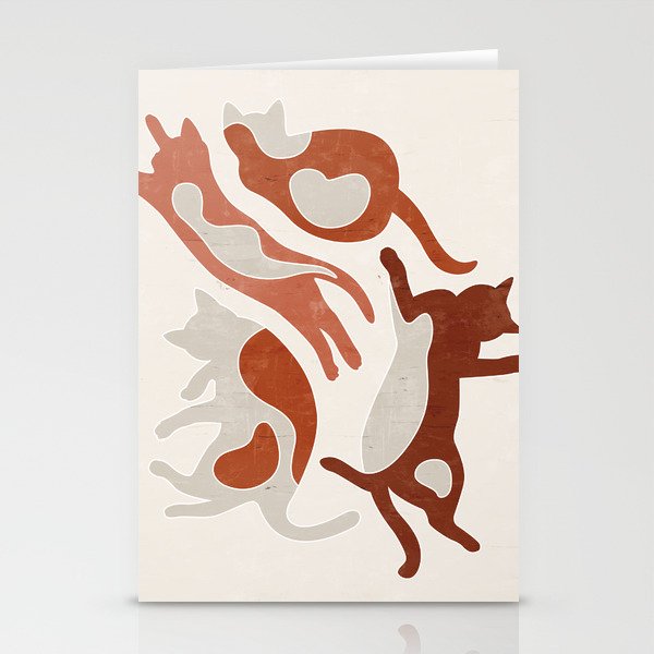 Abstract Lazy Cats Stationery Cards