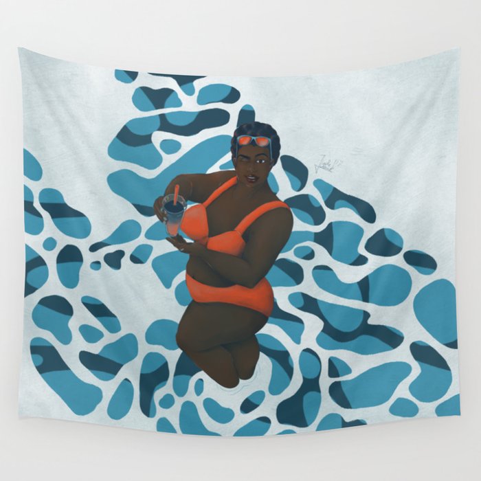 Drink By The Pool Wall Tapestry