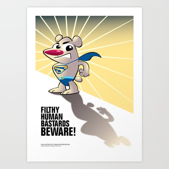 Super Polar Bear Art Print