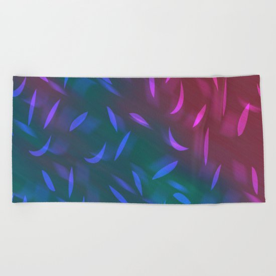 Abstract red green pattern Beach Towel