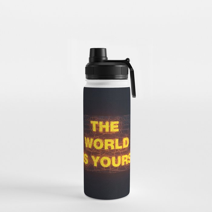 The World Is Yours Neon Water Bottle