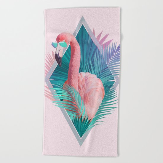 Tropical Leaves Beach Towel
