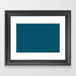 Dark Blue Gray Solid Color Pairs Pantone Ink Blue 19-4234 TCX Shades of Blue Hues Framed Art Print