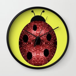 Beautiful Sparkling red sparkles Ladybird Ladybug Wall Clock