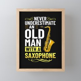 Saxophone Musician Alto Tenor Instrument Beginner Framed Mini Art Print
