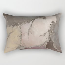 Taupe palette ink and gold abstract Rectangular Pillow