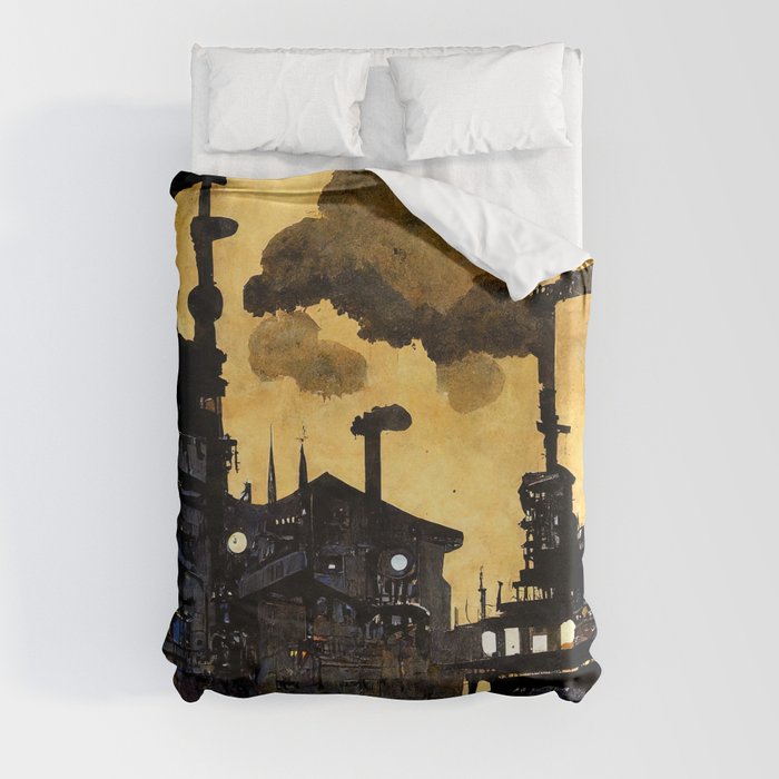 A world enveloped in pollution Duvet Cover