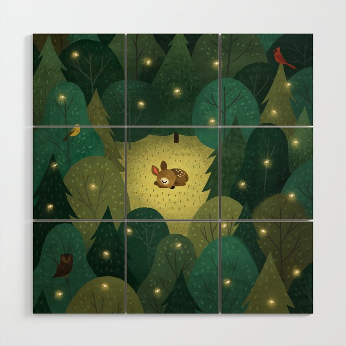 Enchanted Forest Baby Fawn Wood Wall Art