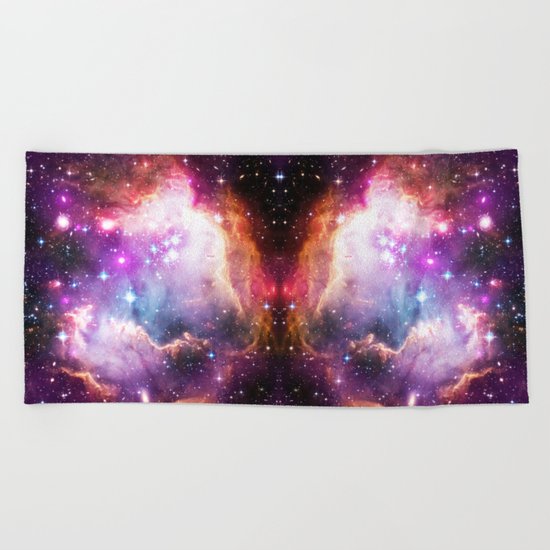 Purple Nebula Clouds Beach Towel