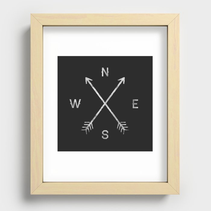 Compass Recessed Framed Print