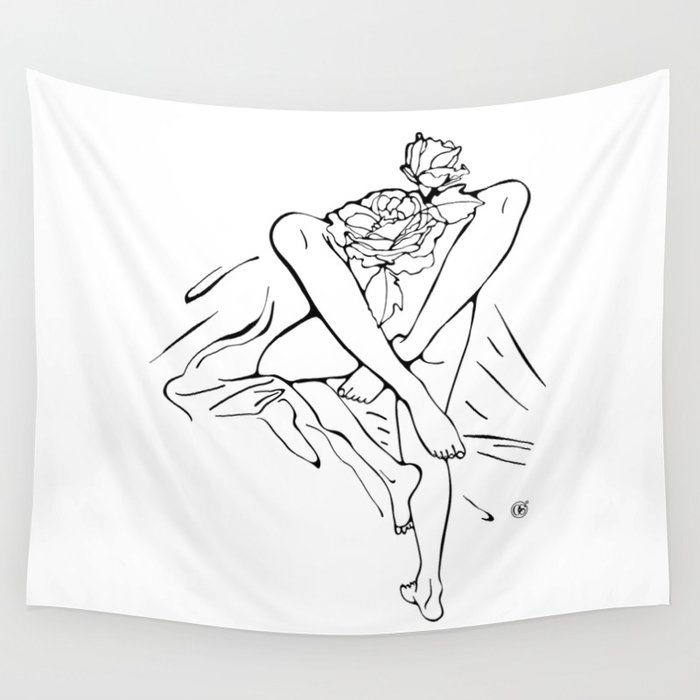 Making love blossom Wall Tapestry by olillia Society6