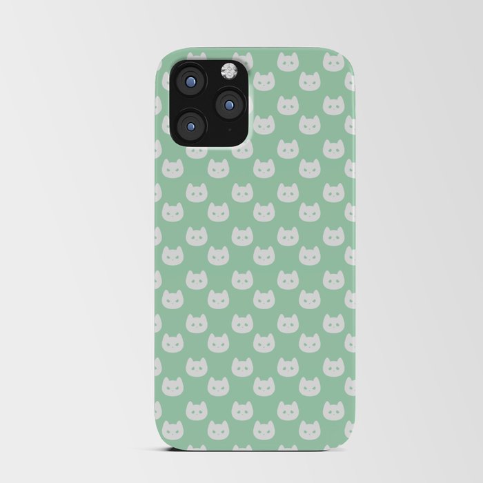 Kitty Dots in Green iPhone Card Case