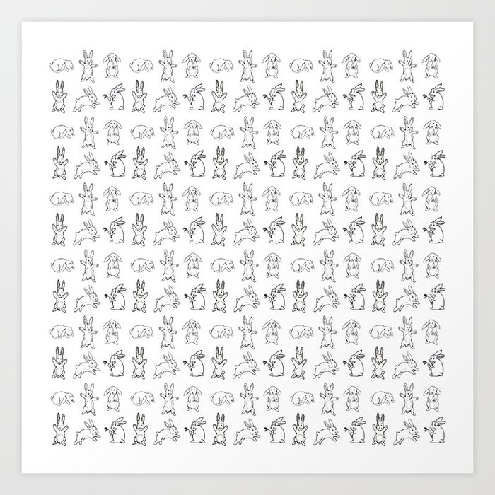 Bunnies pattern Art Print