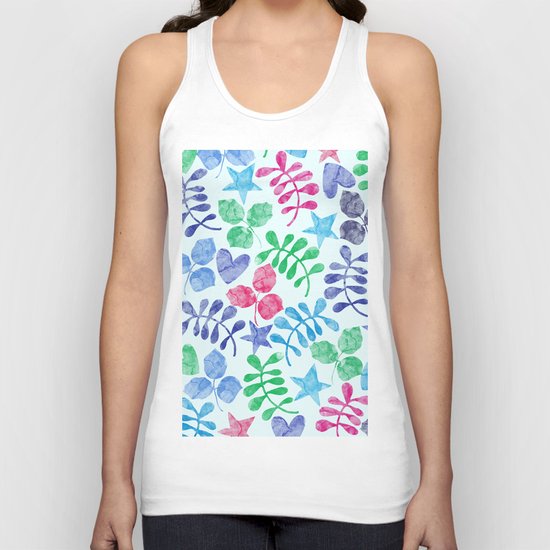 Watercolor Floral Pattern II Unisex Tank Top