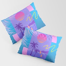 Memphis pattern 80 - 80s / 90s Retro / summer palm tree Pillow Sham