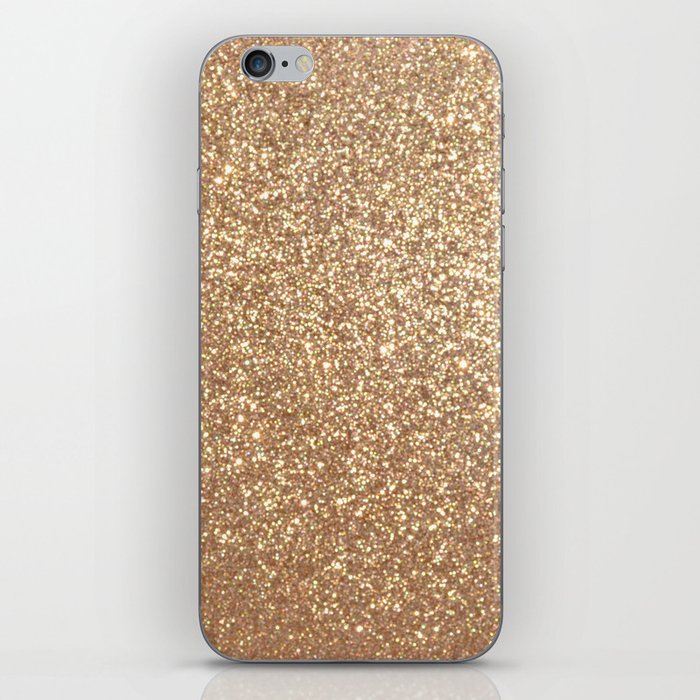 Copper Rose Gold Metallic Glitter iPhone Skin
