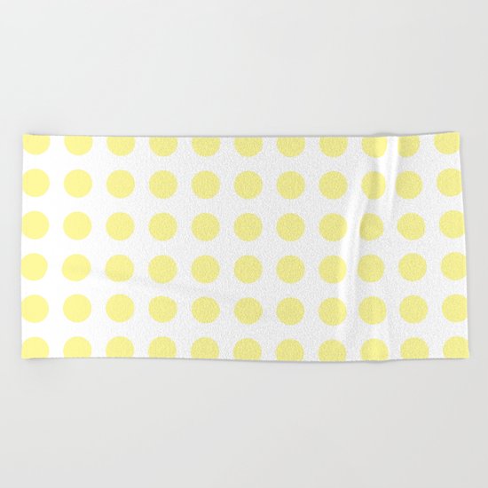 Simply Polka Dots in Pastel Yellow Beach Towel