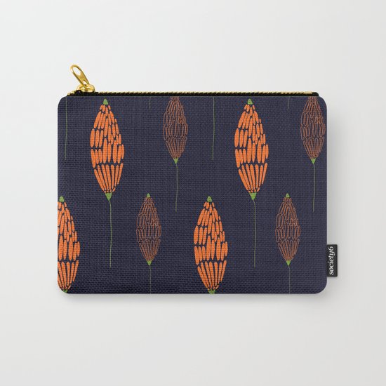 Abstract Floral Pattern Carry-All Pouch