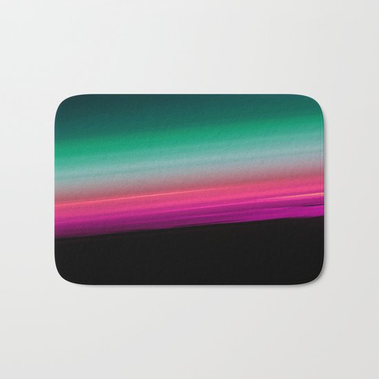 Teal Green Pink Fuchsia Ombre Gradient Bath Mat