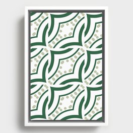Green Twist Geometric Framed Canvas