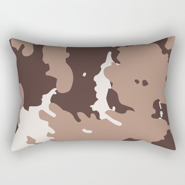 Earthy Brown + Tan Bohemian Animal Fur Pattern  Rectangular Pillow