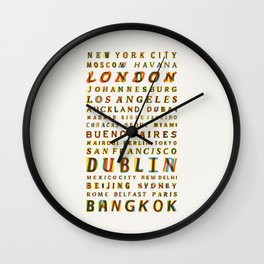 Travel World Cities Wall Clock