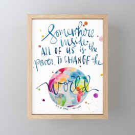 Matilda Quote - Roald Dahl - Power to Change the World Framed Mini Art Print