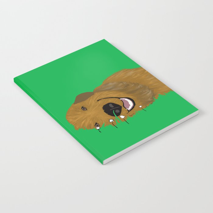 Goldendoodle in Grass Notebook | Drawing, Golden-doodle, Golden-retriever, Dog-in-grass, Grass, Brown-dog, Dog