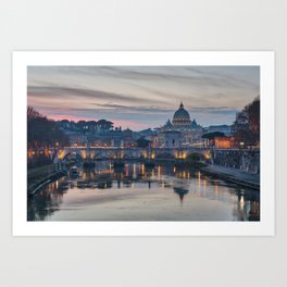 Saint Peter's Basilica at Sunset Art Print