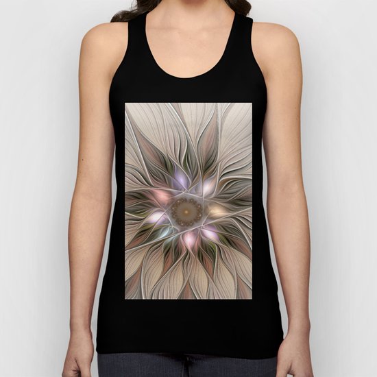 Joyful Flower, Abstract Fractal Art Unisex Tank Top