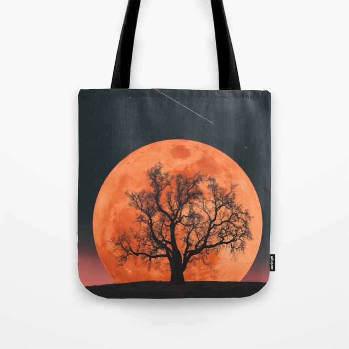 Blood Moon and Winter Tree Tote Bag