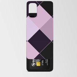 Pastel Pink Black Gray Violet Geometrical Argyle Diamond Pattern Android Card Case
