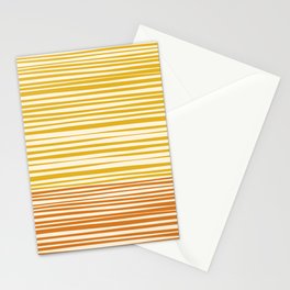 Natural Stripes Modern Minimalist Colour Block Pattern Mustard Orange Ochre Cream Stationery Card