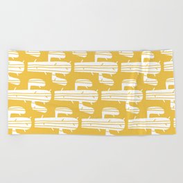 Mid Century Modern Desert Cactus Pattern 835 Yellow Beach Towel