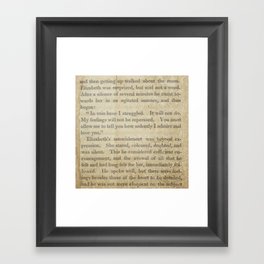 Pride and Prejudice  Vintage Mr. Darcy Proposal by Jane Austen   Framed Art Print