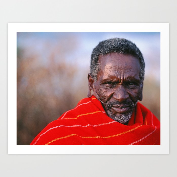 African Maasai Elder Art Print
