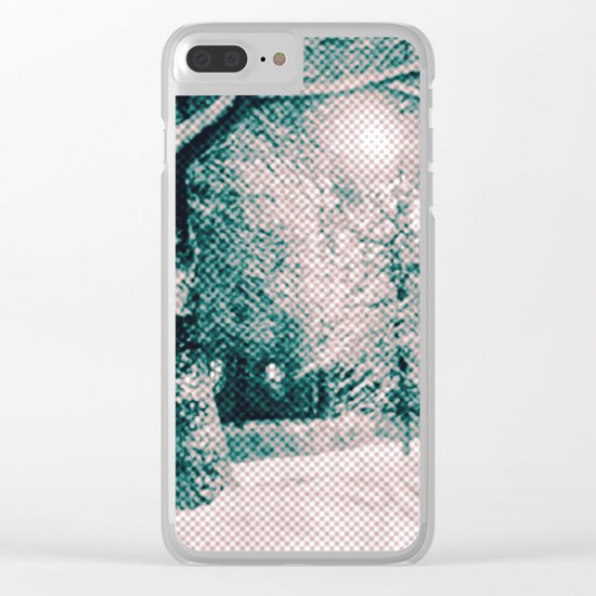 Winter wonderland. Halftone effect Clear iPhone Case