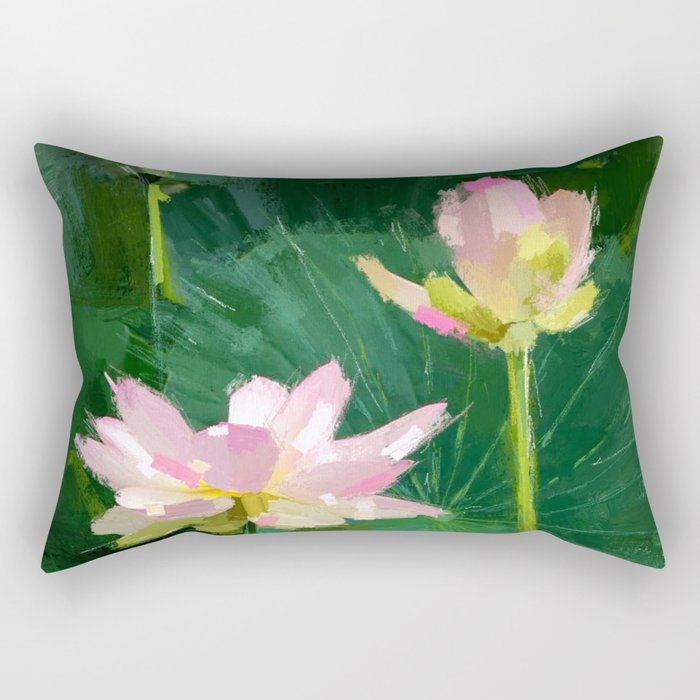 Pink Lotus Rectangular Pillow