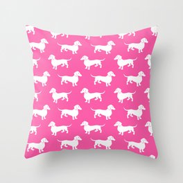 Pink Dachshunds Throw Pillow