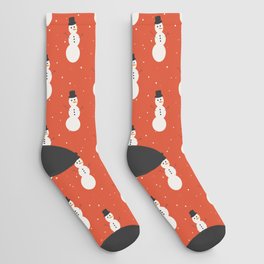 Christmas Snowman Socks | Snowman, Holiday, Jolly, Carrie Lyman, Digital, Color, Red, Graphicdesign, Lyman Creative Co, Merry 