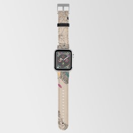England, Portsmouth - Terrazzo Map Illustrated Apple Watch Band