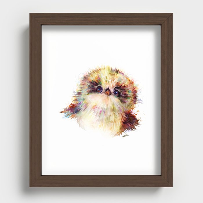Baby Owl ~ Owlet Painting Recessed Framed Print