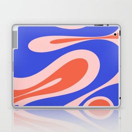 Mellow Flow Retro 60s 70s Abstract Pattern Royal Blue Pink Orange Laptop Skin