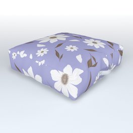 Flowers and leafs purple Outdoor Floor Cushion