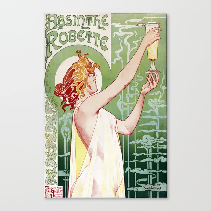 alfons mucha Absinthe RobetteHigh Definition Canvas Print by nobelart Society6