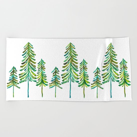 Pine Trees – Green Palette Beach Towel
