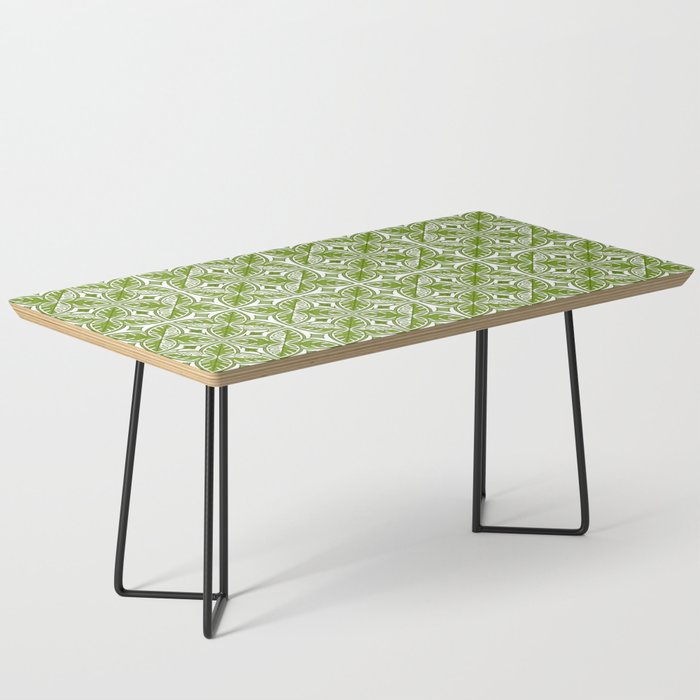 Spring Green Tropical Monstera Leaves Tile Quilt Retro Modern Cottagecore Botanical Leaf Pattern Coffee Table